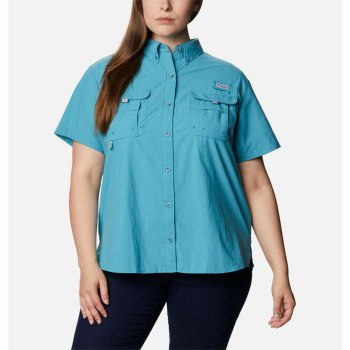 Columbia PFG Bahama Short Sleeve Plus Size, Camisa Azules Para Mujer | 187930-HOF